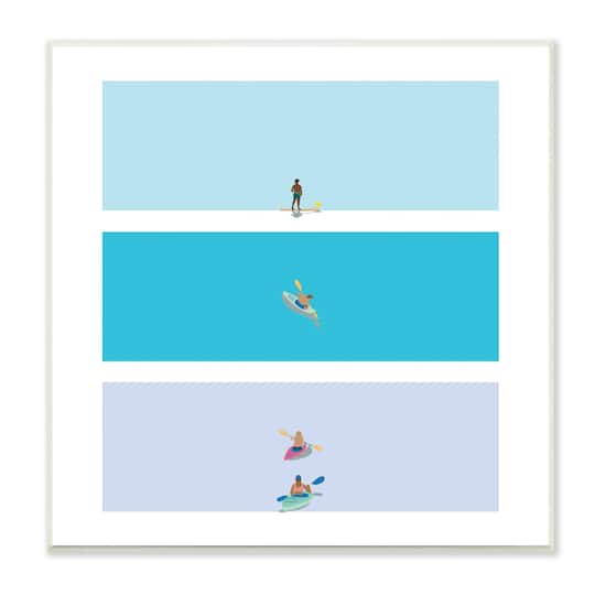 Stupell Industries Modern Paddle Boarding and Kayaks Athletes Summer Sports, 12" x 12"